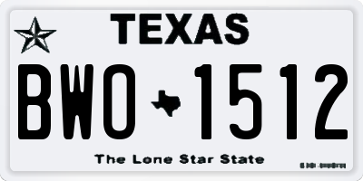 TX license plate BWO1512