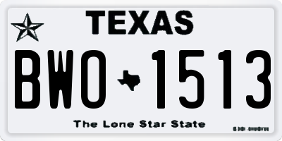 TX license plate BWO1513
