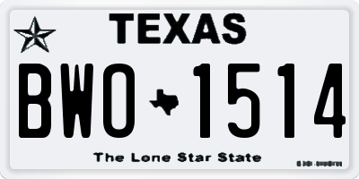 TX license plate BWO1514