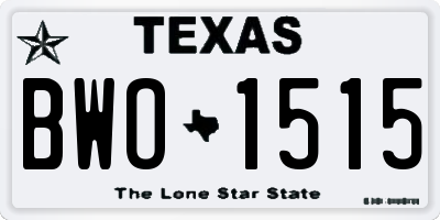 TX license plate BWO1515