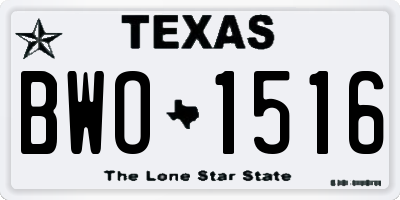 TX license plate BWO1516