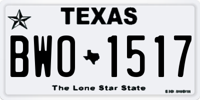 TX license plate BWO1517