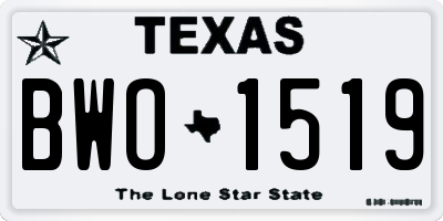 TX license plate BWO1519