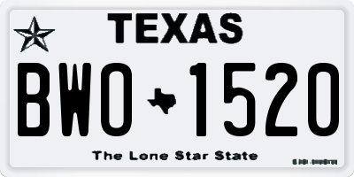 TX license plate BWO1520