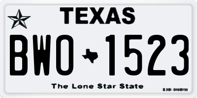 TX license plate BWO1523