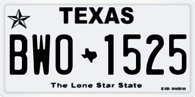 TX license plate BWO1525
