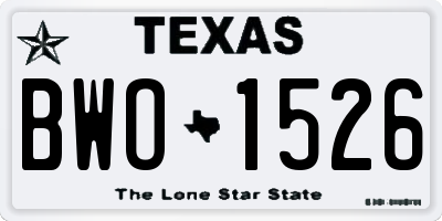 TX license plate BWO1526
