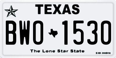 TX license plate BWO1530