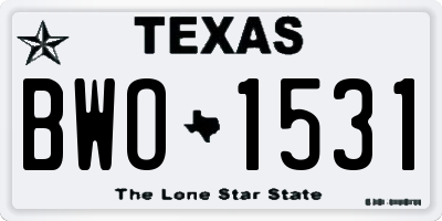 TX license plate BWO1531