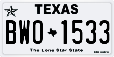 TX license plate BWO1533