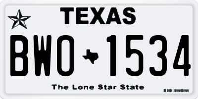 TX license plate BWO1534