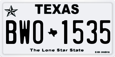 TX license plate BWO1535