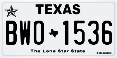 TX license plate BWO1536