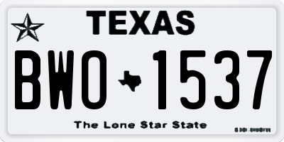 TX license plate BWO1537