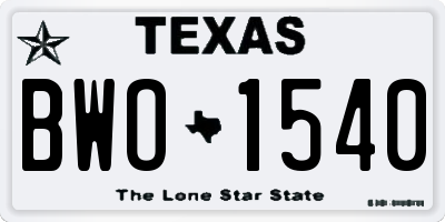 TX license plate BWO1540