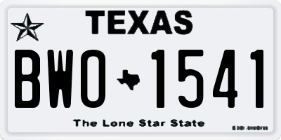 TX license plate BWO1541