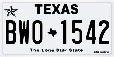 TX license plate BWO1542