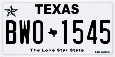 TX license plate BWO1545