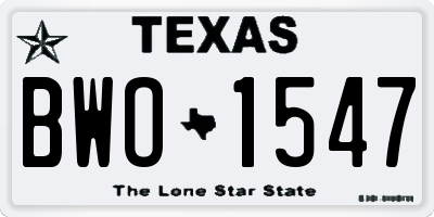 TX license plate BWO1547