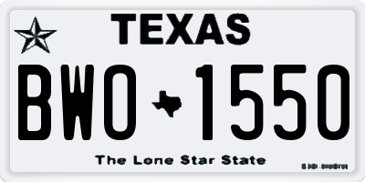 TX license plate BWO1550
