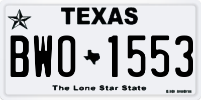 TX license plate BWO1553