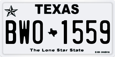 TX license plate BWO1559
