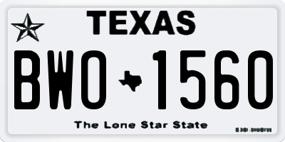 TX license plate BWO1560