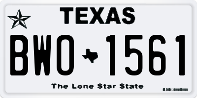 TX license plate BWO1561