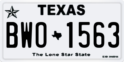 TX license plate BWO1563