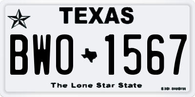 TX license plate BWO1567