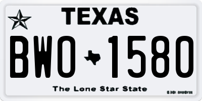 TX license plate BWO1580