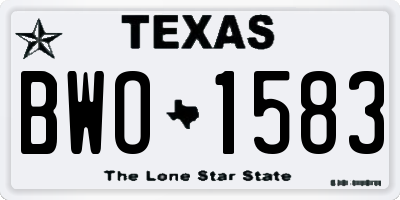 TX license plate BWO1583