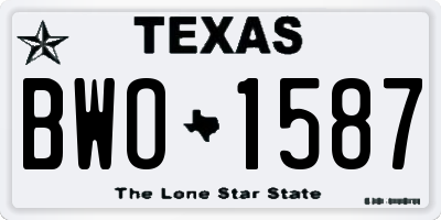 TX license plate BWO1587