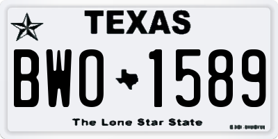 TX license plate BWO1589