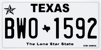 TX license plate BWO1592