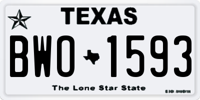 TX license plate BWO1593
