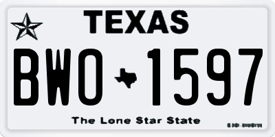TX license plate BWO1597