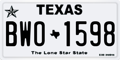 TX license plate BWO1598