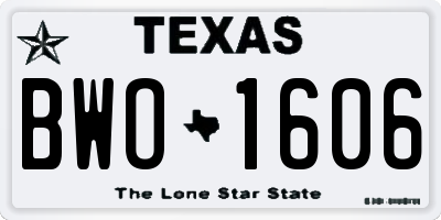 TX license plate BWO1606