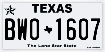TX license plate BWO1607