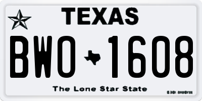 TX license plate BWO1608