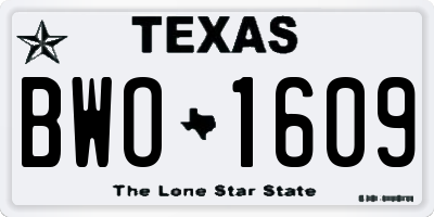 TX license plate BWO1609