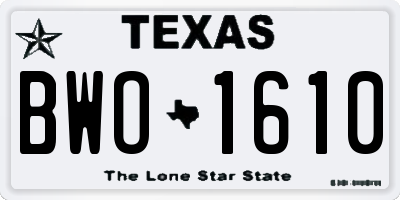 TX license plate BWO1610