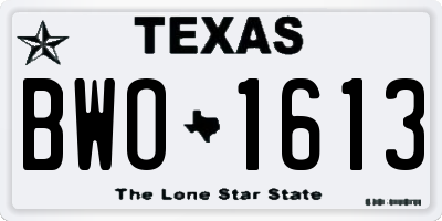 TX license plate BWO1613