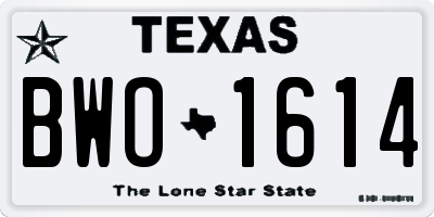 TX license plate BWO1614
