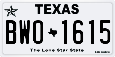 TX license plate BWO1615