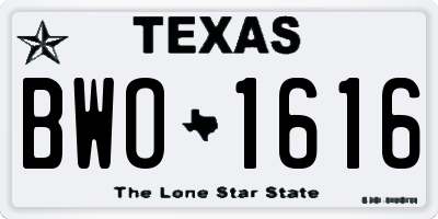 TX license plate BWO1616