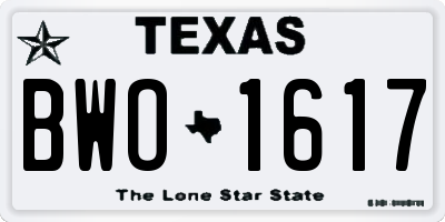 TX license plate BWO1617