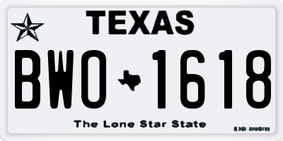 TX license plate BWO1618