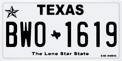 TX license plate BWO1619